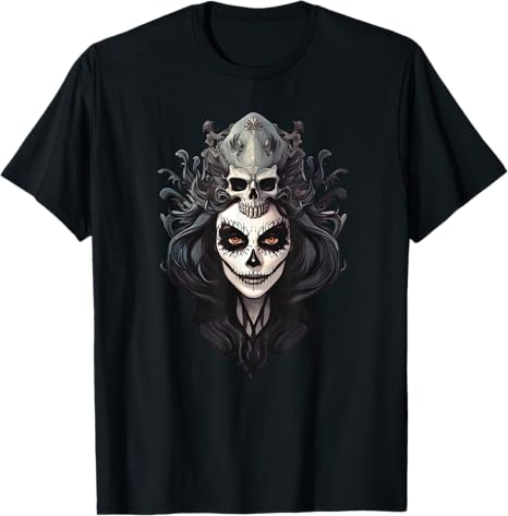 Striking Latin Female Beauty Graphic Skull Tees