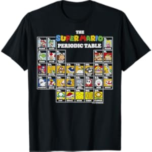 Super Mario Periodic Table Of Characters Graphic T-Shirt