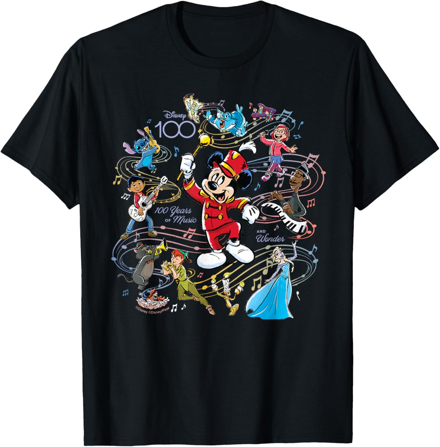 Disney 100 Years Of Music And Wonder Mickey Full Color D100 T-Shirt