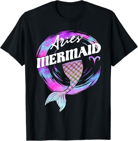 Aries Mermaid Zodiac Sign With Mermaid Tail for Women T-Shirt