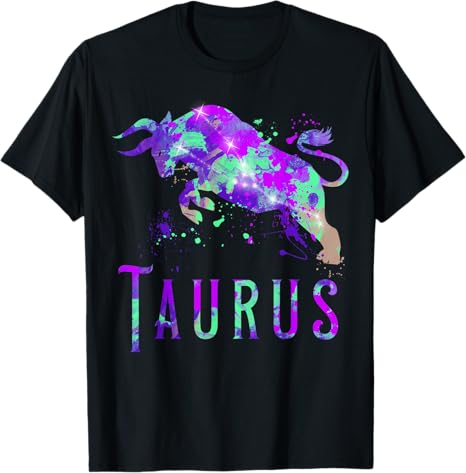 Watercolor Taurus Symbol Zodiac Sign Astrology Horoscope T-Shirt