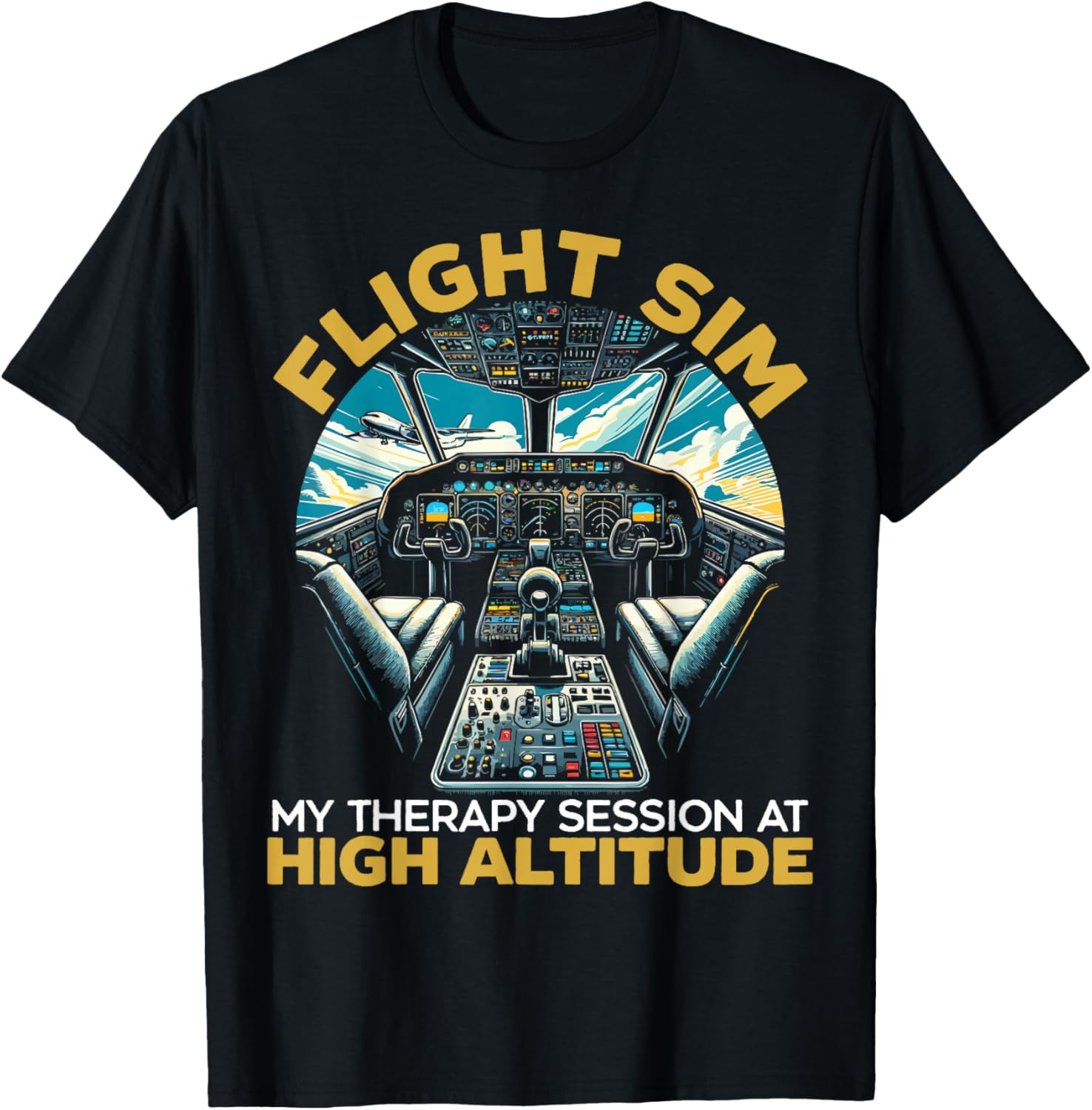 Flight Simulator Aviation Console Pilot Flight Simulation T-Shirt
