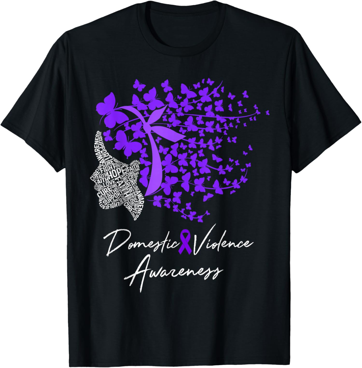 Domestic Violence Awareness Gifts Purple Butterflies Unisex T-Shirt