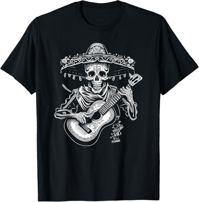 Day Of The Dead Sugar Skull Skeleton Ades.tshirt