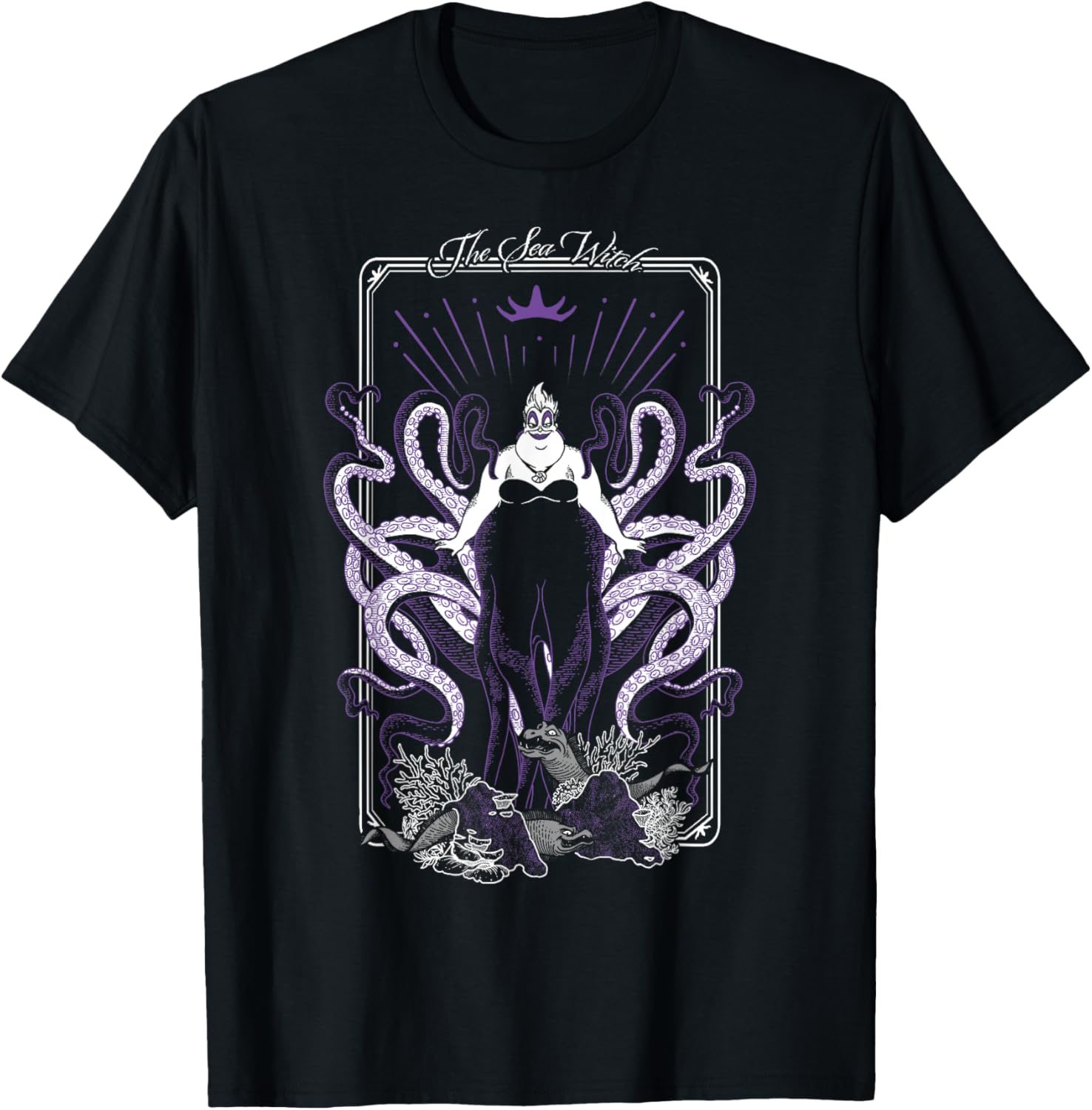 Disney Ursula Tarot Card Poster T-Shirt, Black