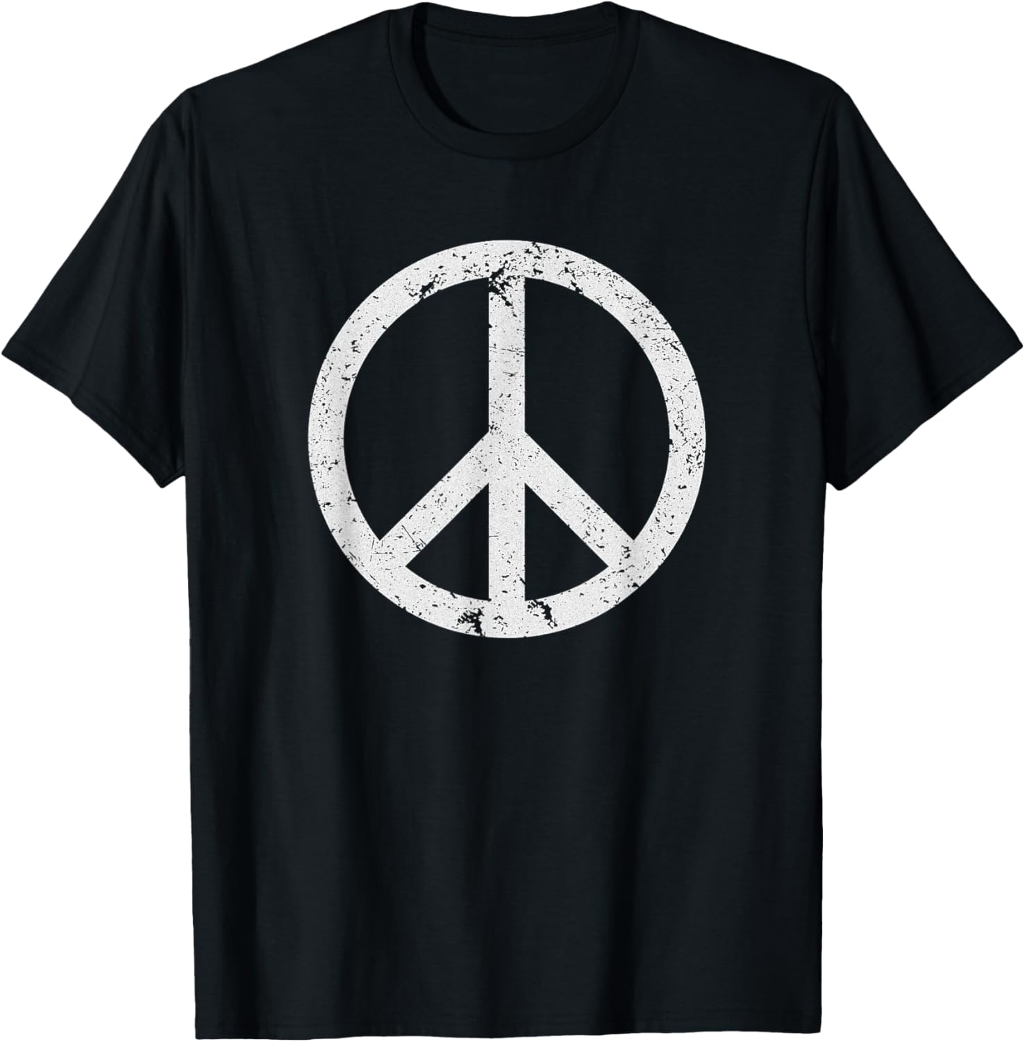 Vintage Peace Sign White Distressed T-shirt T-Shirt