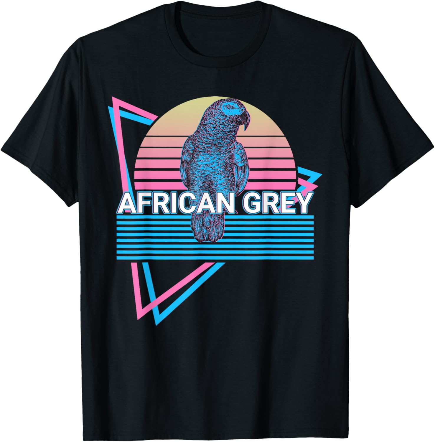 African Grey Parrot Retro T-Shirt
