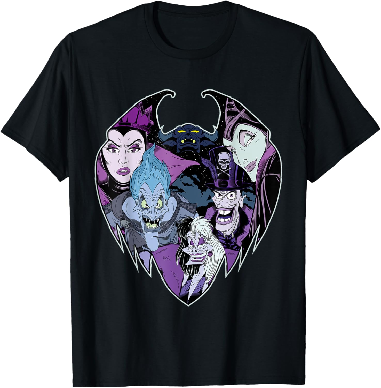 Disney Villains Evil Crew T-Shirt, Black