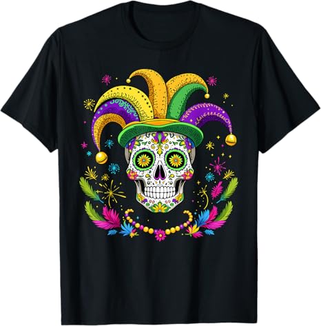 Sugar Skull Mardi Gras Jester Hat Carnival Costume