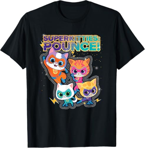 Disney Junior SuperKitties Pounce Camiseta de equipo completo Negro -
