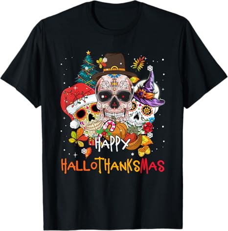 Sugar-Skull Skeleton Halloween Hallothanksmas