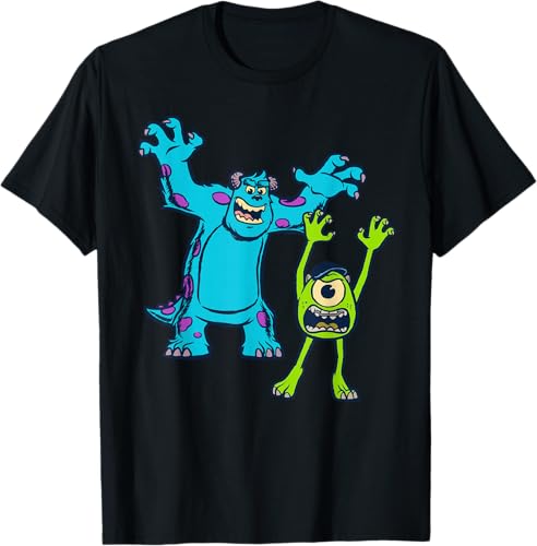 Disney Pixar Monsters University Sulley and Mike T-Shirt Black,Navy Blue,Asphalt Grey,White,Baby Blue,Red,Kelly Green,Olive Green,Lemon