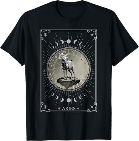 Tarot Card Aries Zodiac Sign Astrology March April Birthday T-Shirt