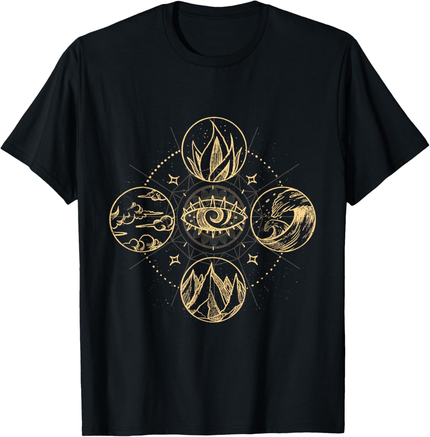 Four natural elements wind, fire, water and earth T-Shirt
