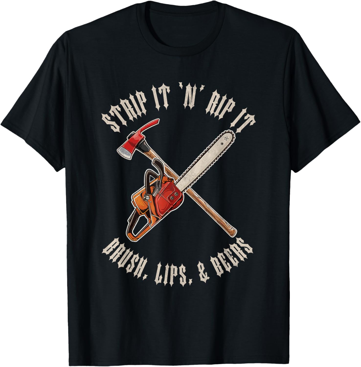Wildland Firefighter Hotshot Crew Axe Chainsaw Vintage Gift T-Shirt - Image 1 of 2