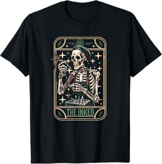 Tattooist Artist Tattoo Tattoos - Skeleton Tarot Card T-Shirt