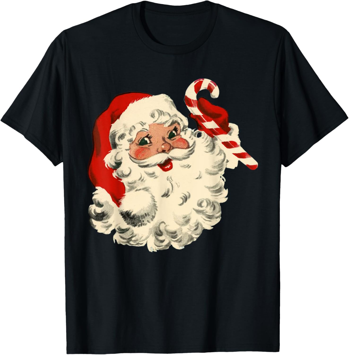 Vintage Christmas Santa Claus Face Funny Old Fashioned Xmas T-Shirt