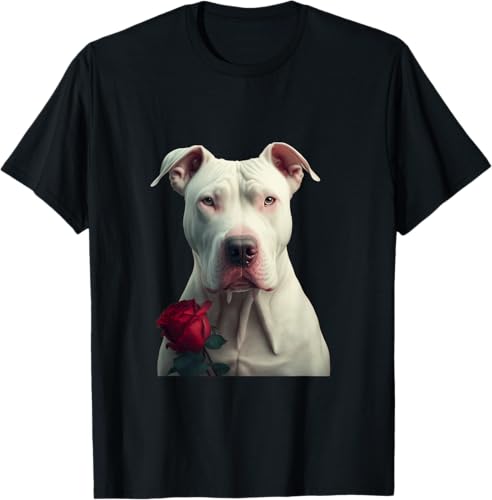 Dogo Argentino Valentines Day Camiseta Negro -