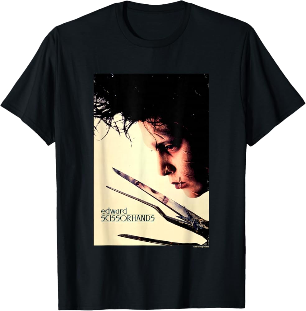 Edward Scissorhands Iconic Edward Reflection Vintage Poster T-Shirt