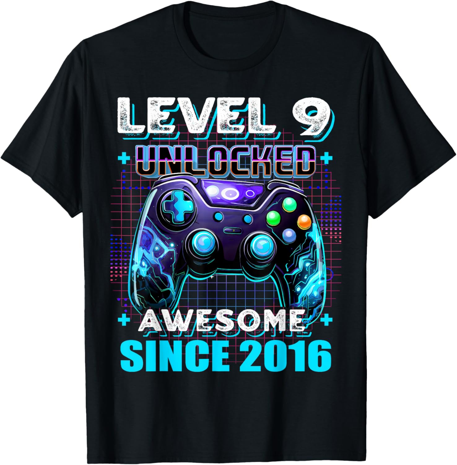 9th Birthday Boy Level 9 Gamer 9 Year Video Game Party T-Shirt