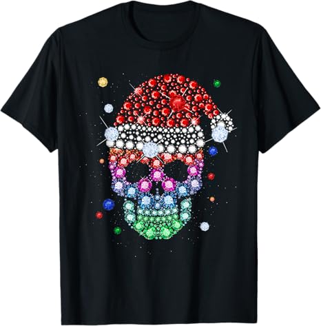Sugar Skull Santa Hat Merry Christmas