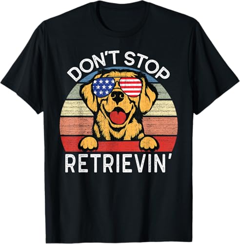 Dont Stop Retrievin Golden Retriever Dog Camiseta Negro -