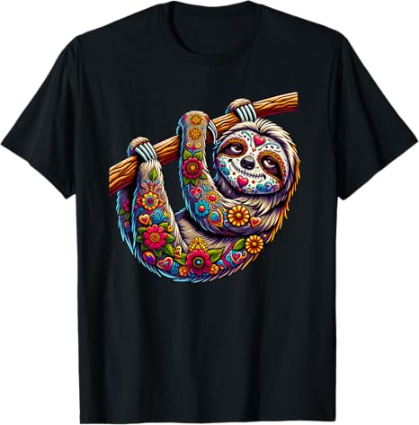 Sugar Skull Sloth Halloween For Men Women Kids