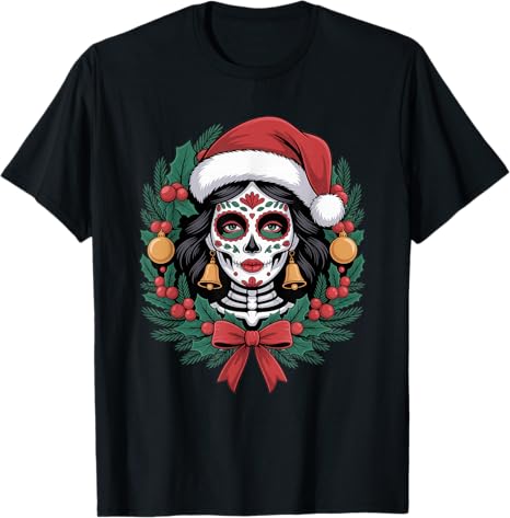 Christmas Skull Gifts Artistic Holiday Santa Funny