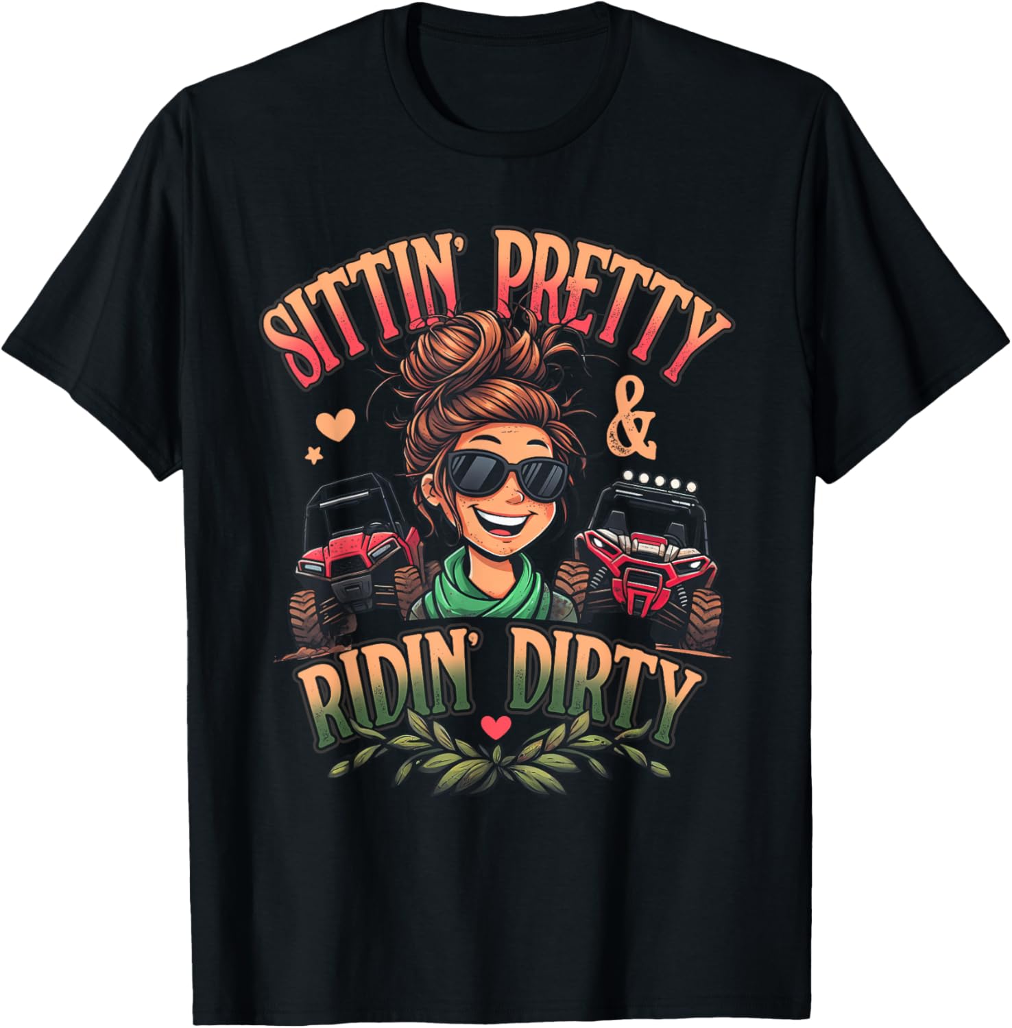 Messy Bun Mom Sunglasses UTV Offroad SXS Life Riding Girls T-Shirt Messy Bun Mom Sunglasses UTV Offroad SXS Life Riding Girls T-Shirt
