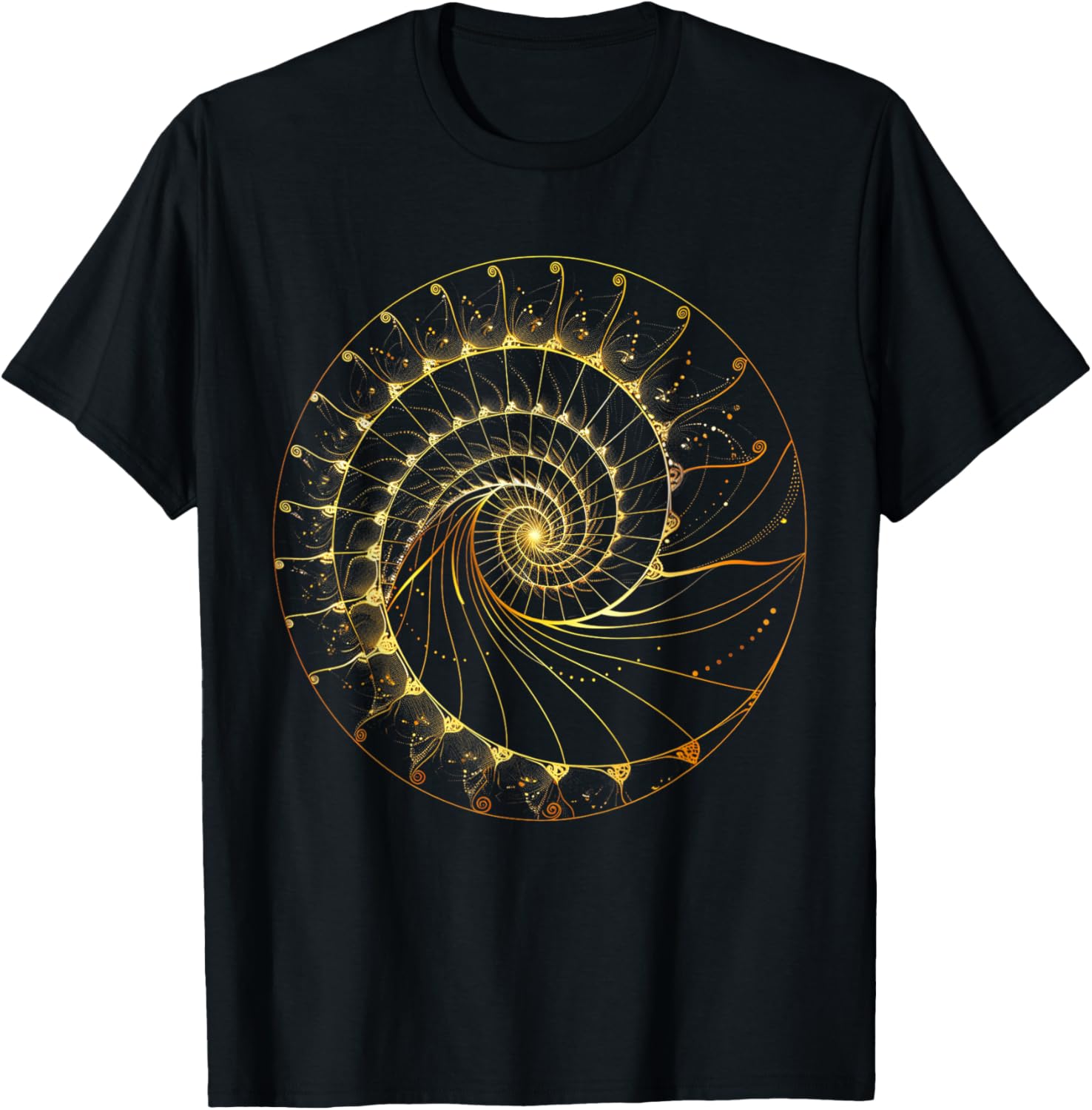 Fibonacci Spiral Ratio Mathematicians Sacred Geometry T-Shirt
