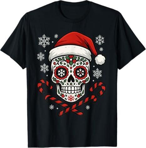 Christmas Sugar Skull Holiday Santa Skull Mexican