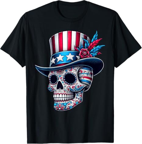 Patriotic 4th Of July American Sugar Skull