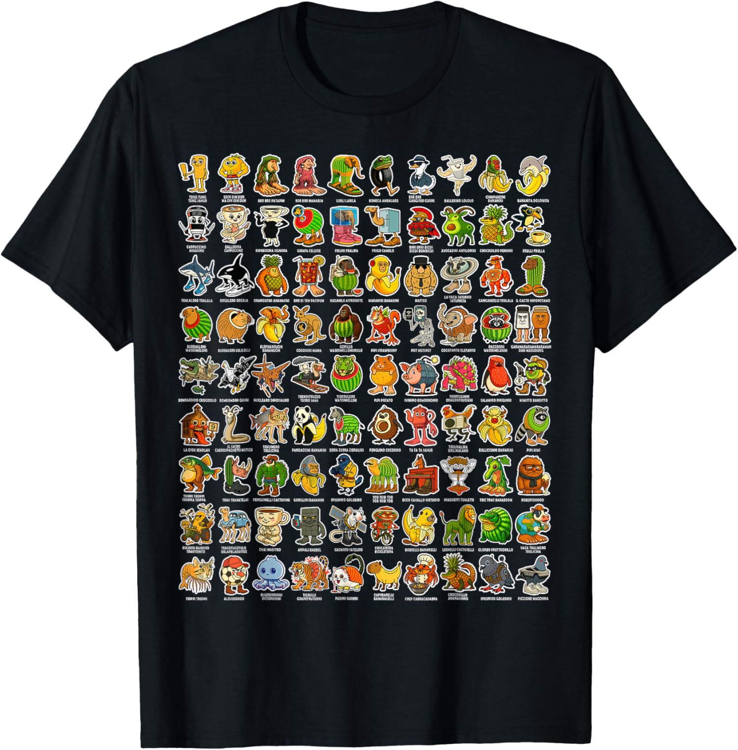 Italian-Brainrot Meme 90 Brainrot Characters Unisex T-Shirt