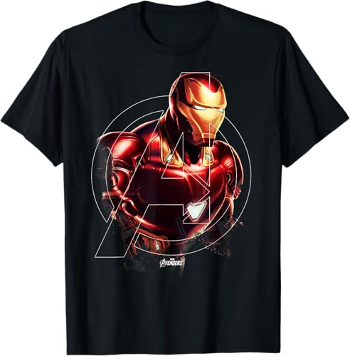 Marvel Camiseta con gráfico de retrato de Iron Man de Avengers Endgame Negro S