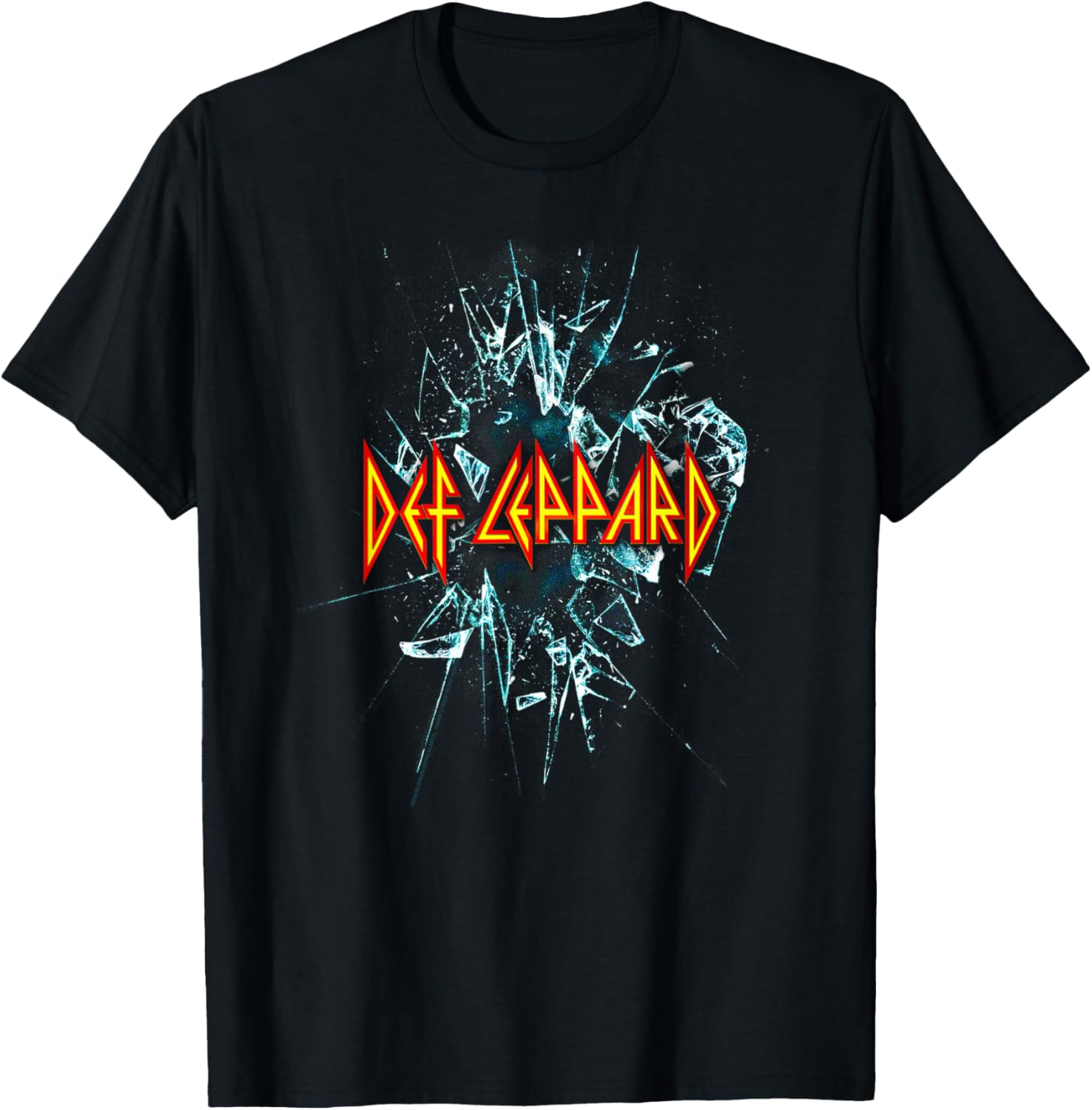 Def Leppard Classic Black Album T-Shirt - 100% Cotton, Adult Short Sleeve Tee