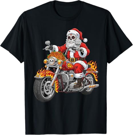 Colorful Sugar Skull Biker Art Mexican Men Women