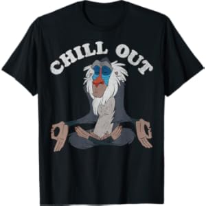 Disney Lion King Rafiki Chill Out Meditation Camiseta para hombre