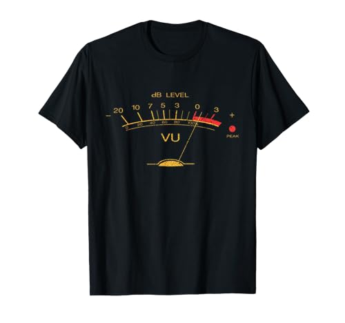Medidor de volumen VU Vintage Audio Engineer Grabación Camiseta
