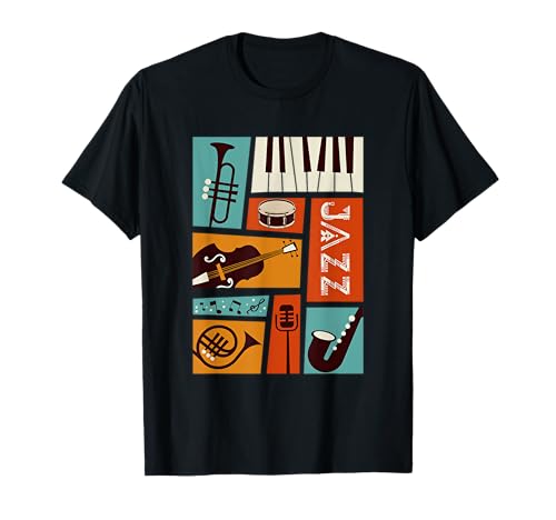 Jazz Snare Piano Music Jazz Band Musician Saxophone Trumpet T-Shi...