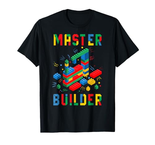 Brick Builder Funny Blocks Master Builder Building Blocks T-Shirt