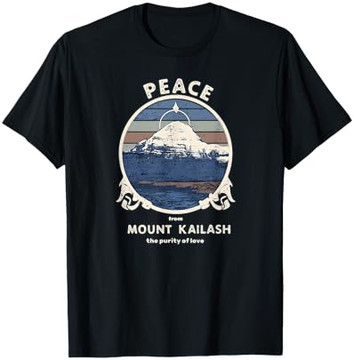 Mount Kailash 4 Mount Kailash Peace, Purity of Love Meditation Retro Print T-Shir...