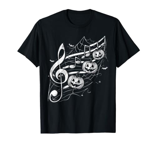 Notas Musicales Halloween Jack O Lantern Clave Musical Camiseta