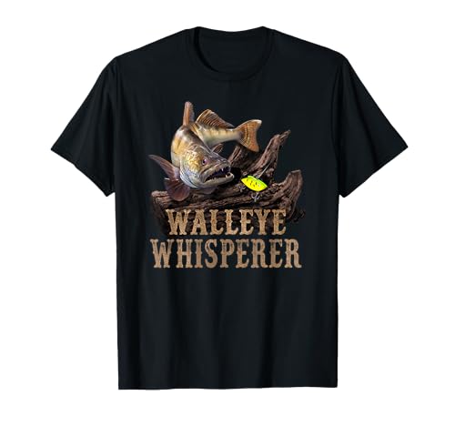 Large Walleye With Fishing Lure Drawing: Walleye Whisperer T-Shirt