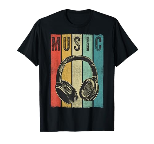 Auriculares retro de regalo de DJ amante de la música Camiseta