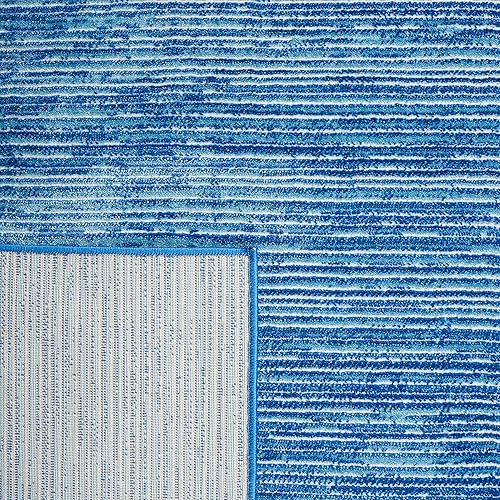 Miniatura 8 de SAFAVIEH Vision Collection VSN606M - Tapete de 5 pies 1 pulgada x 7 pies 6 pulgadas, azul, moderno, ombré, no desprende pelo, fácil cuidado, para