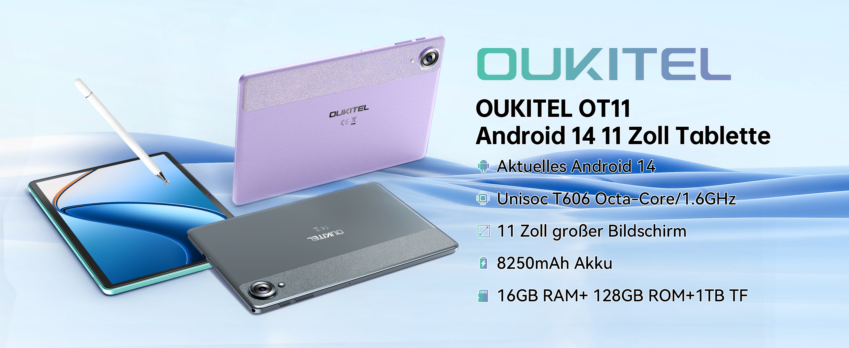 OUKITEL OT11 Tablet Android 14-2024 Neueste Tablet 11 Zoll, 16 GB