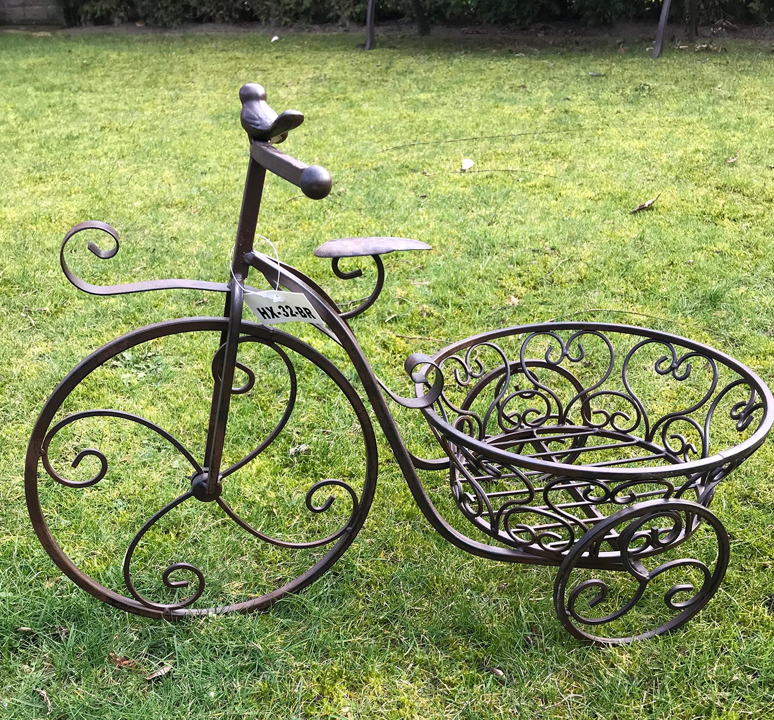 Moritz Pflanzfahrrad braun Blumenfahrrad Gartendeko Deko Vintage Metall | Wetterfest, zum Bepflanzen mit Blumen und Kräutern, rustikaler Stil für Balkon, Terrasse und Fensterbank, drinnen wie draußen