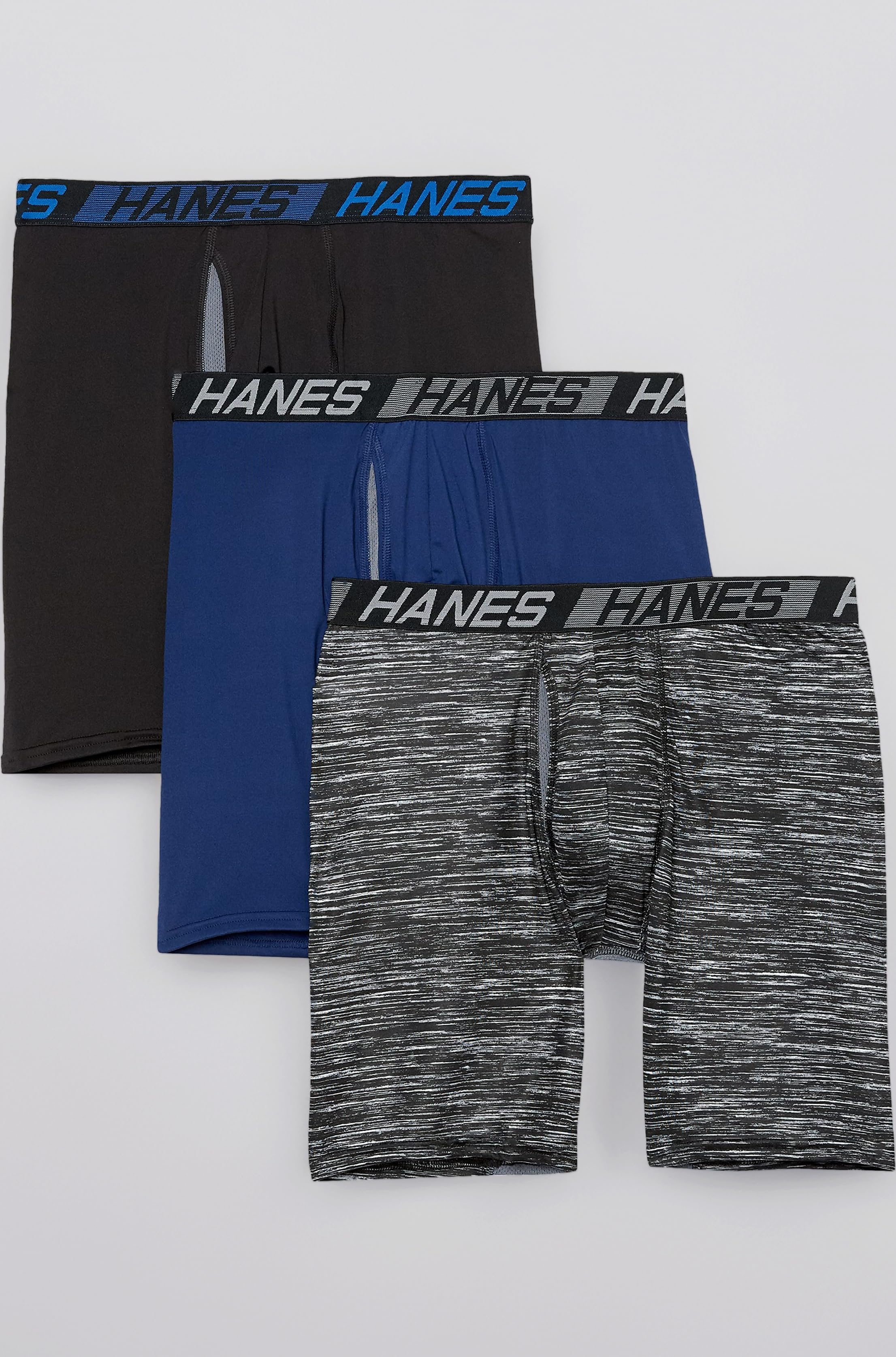 Total Support Pouch Men's Pack, Anti-Chafing, Moisture-Wicking Underwear with Cooling (Trunks Available), Long Leg Boxer Brief-Assorted, Large