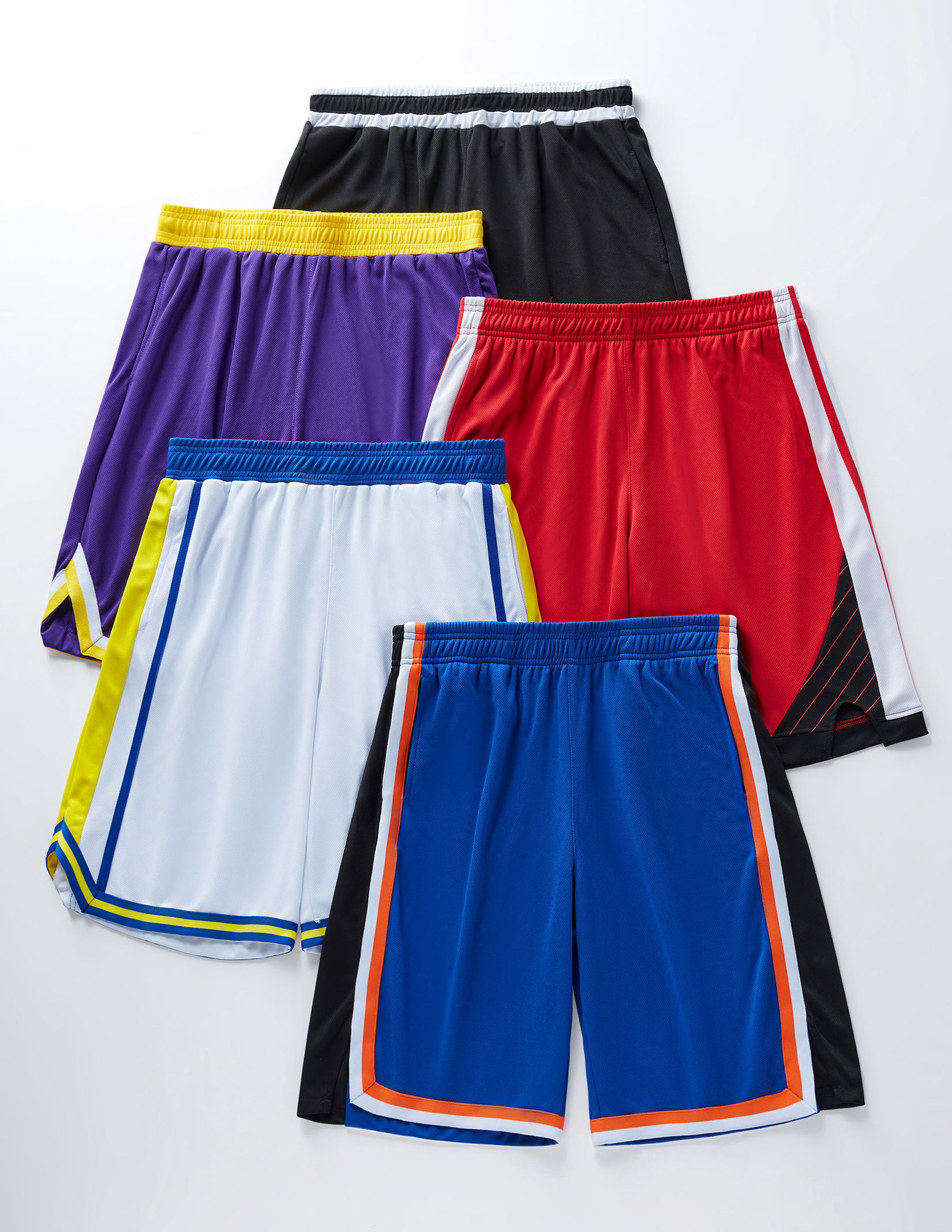 Liberty Imports - Pantaloncini Atletici da Uomo ad Asciugatura Rapida con Tasche, Elastico in Vita, per Allenamento, Palestra, Pallacanestro, 5 Pezzi., S