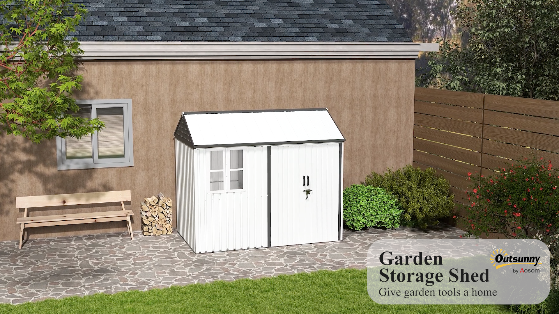 Amazon.com : Outsunny 8' x 6' Outdoor Storage Shed, Metal Garden